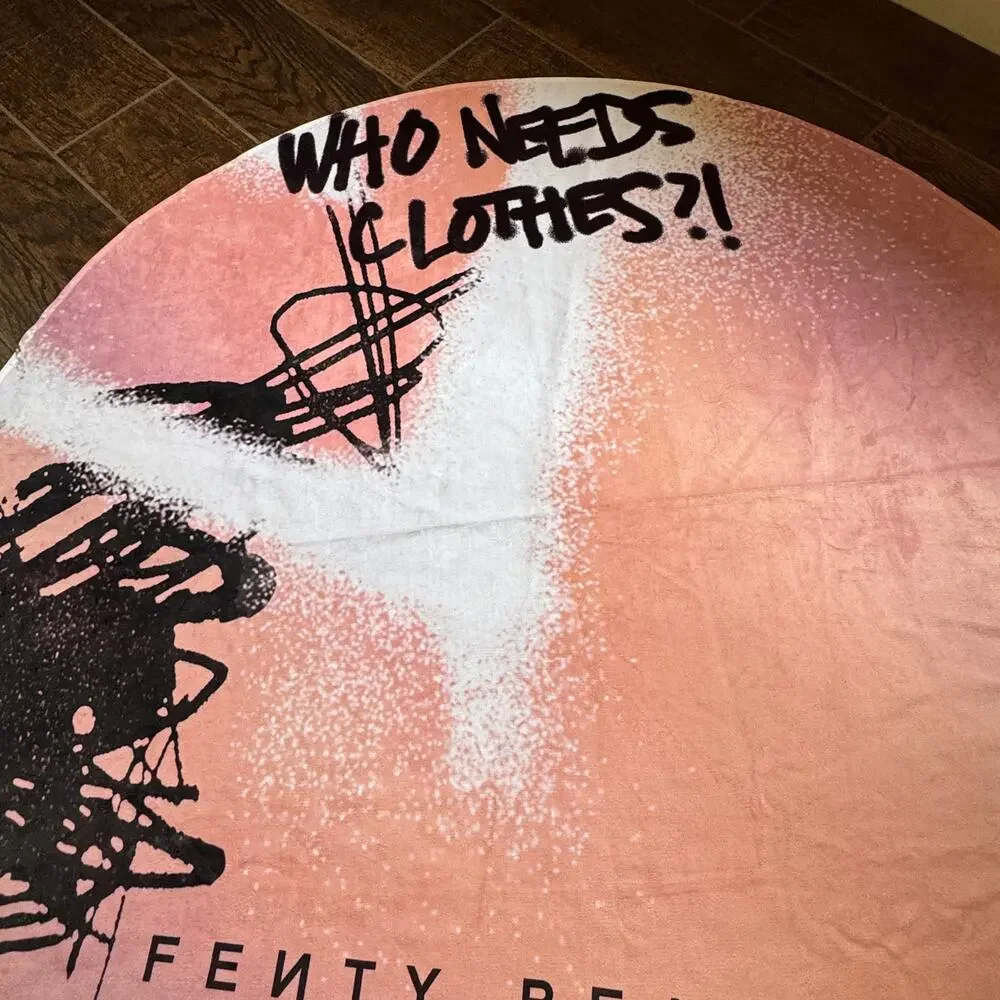 Savage X Fenty Beauty Who Needs Clothes Round Beach Towel Limited Edition RARE